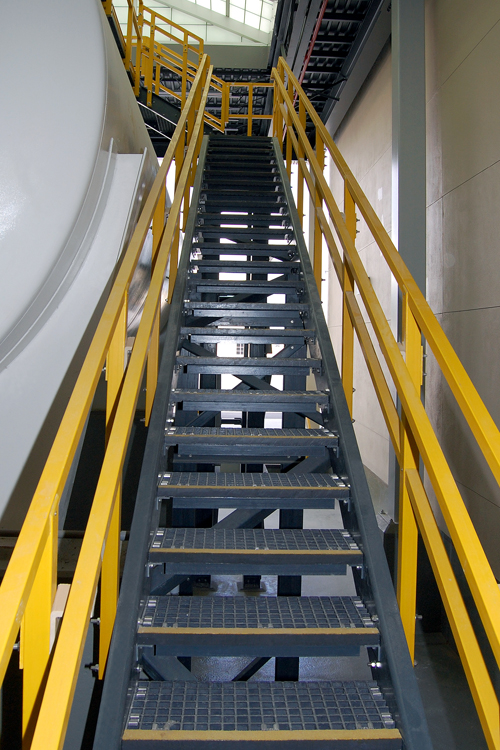 Yellow Handrail System in Water Production Facility
