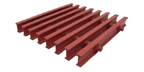 One and One Half Inch Deep Red Pultruded Phenolic Grating