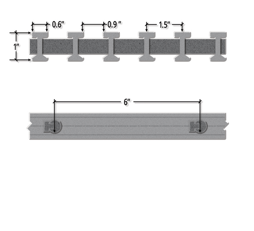 One Inch Deep Sixty Percent Open Industrial I Bar Pultruded FRP Grating