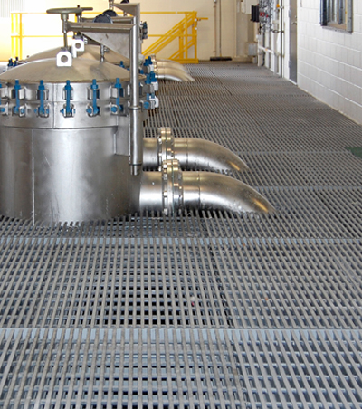 Gray Industrial Pultruded FRP Grating used in Processing Plant