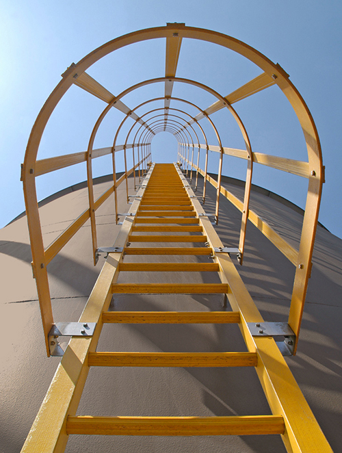 FRP Cage Ladder System on Side of Tank