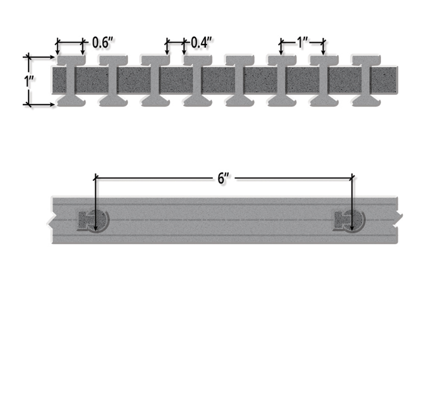 One Inch Deep Forty Percent Open Industrial I Bar Pultruded FRP Grating