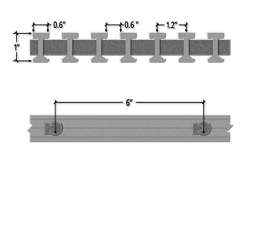 One Inch Deep Fifty Percent Open Industrial I Bar Pultruded FRP Grating