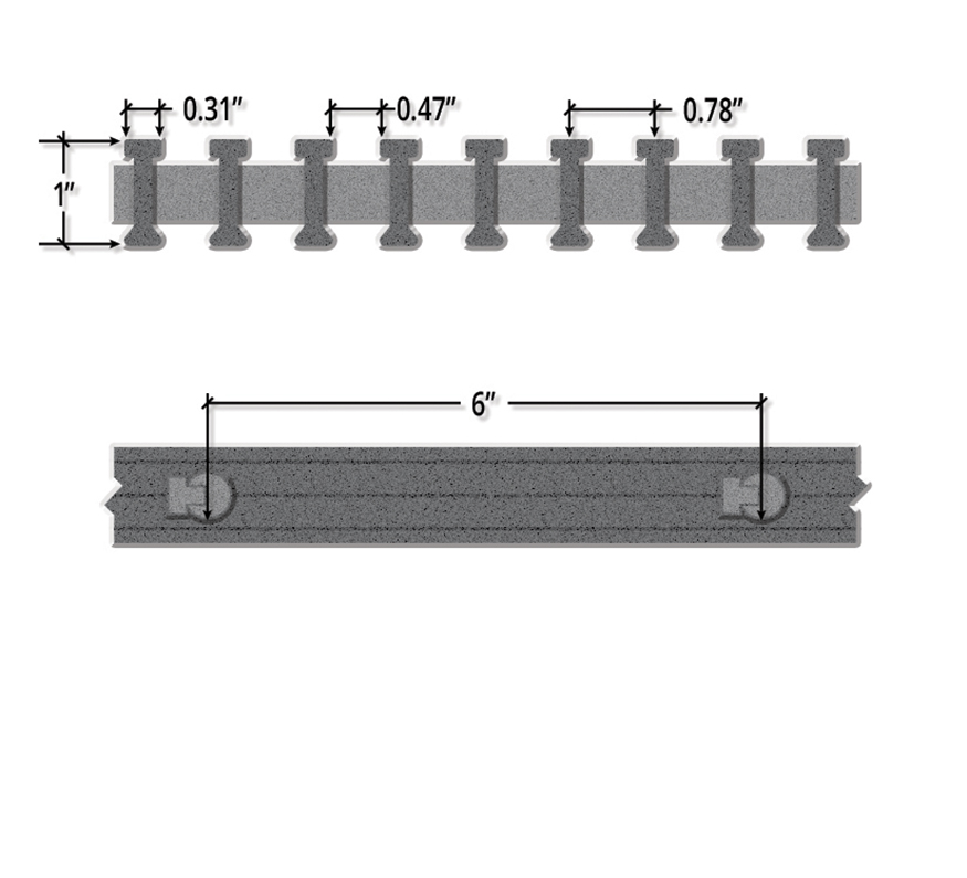 One Inch Deep Sixty Percent Open Pedestrian I Bar Pultruded FRP Grating