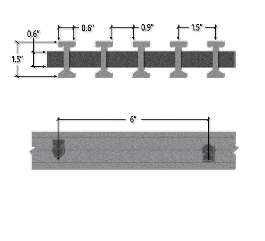 One and One Half Inch Deep Sixty Percent Open USCG Approved Pultruded Phenolic FRP Grating