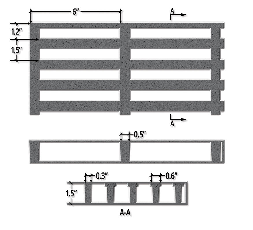 One and One Half Inch Deep USGC Molded Phenolic FRP Grating