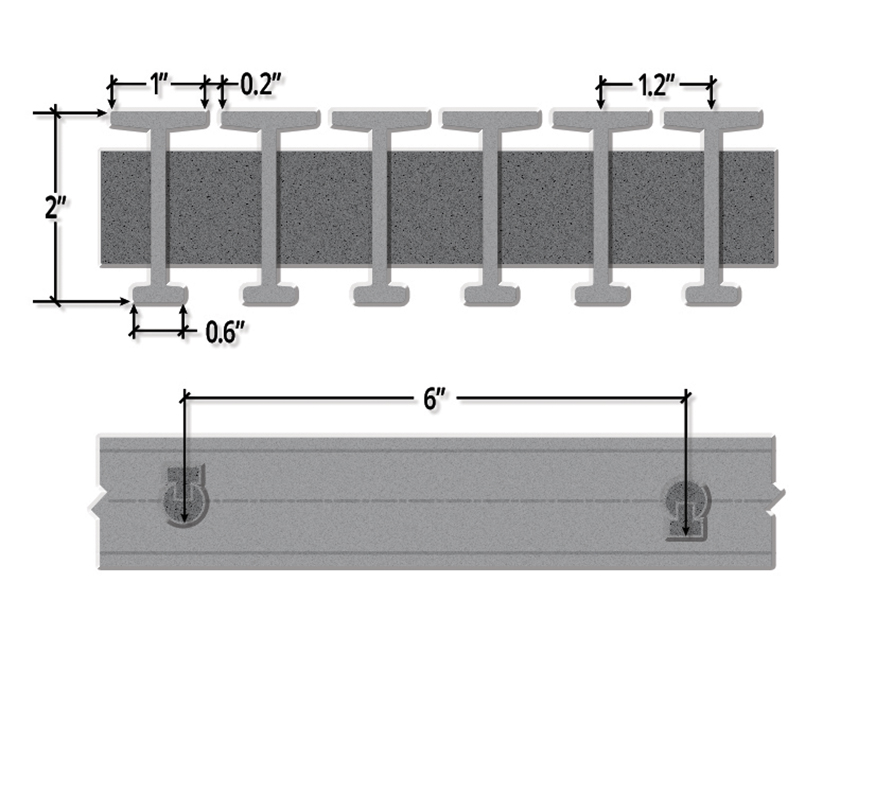 Two Inch Deep Seventeen Percent Open Industrial T Bar Pultruded FRP Grating