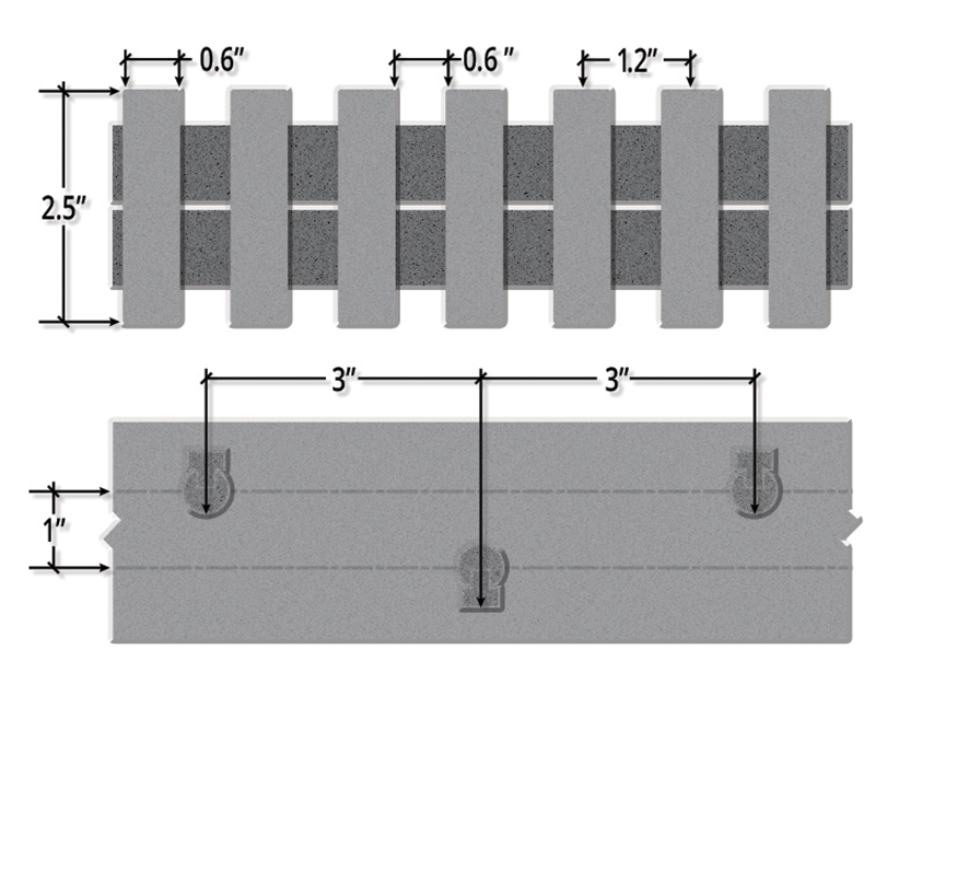 Two and One Half Inch Deep Fifty Percent Open Heavy Duty Pultruded FRP Grating