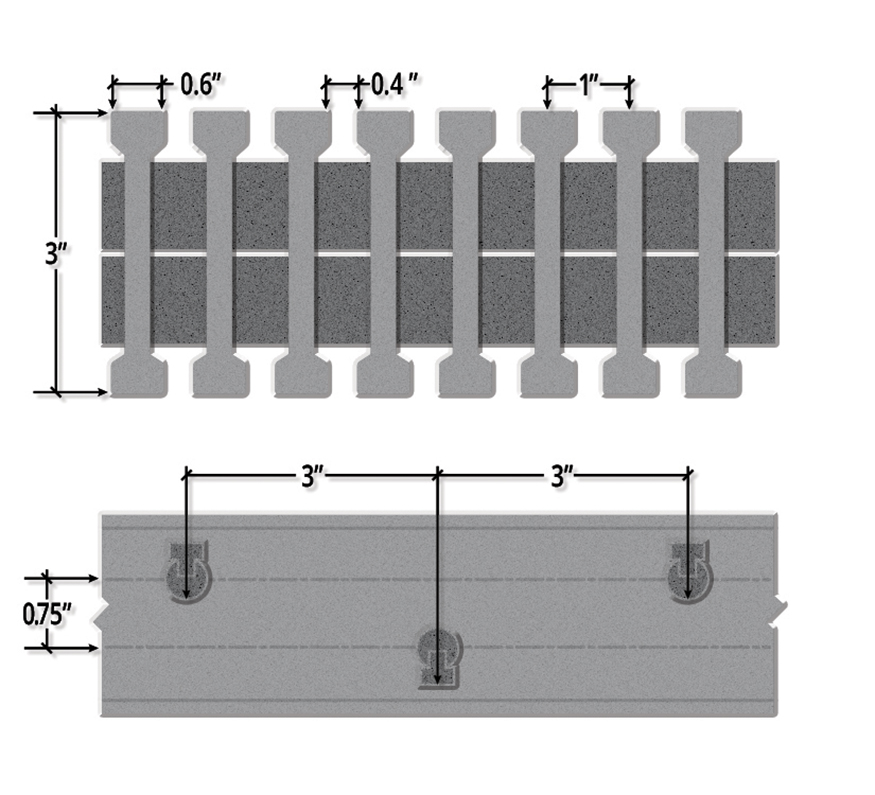 Three Inch Deep Forty Percent Open Industrial I Bar Pultruded FRP Grating