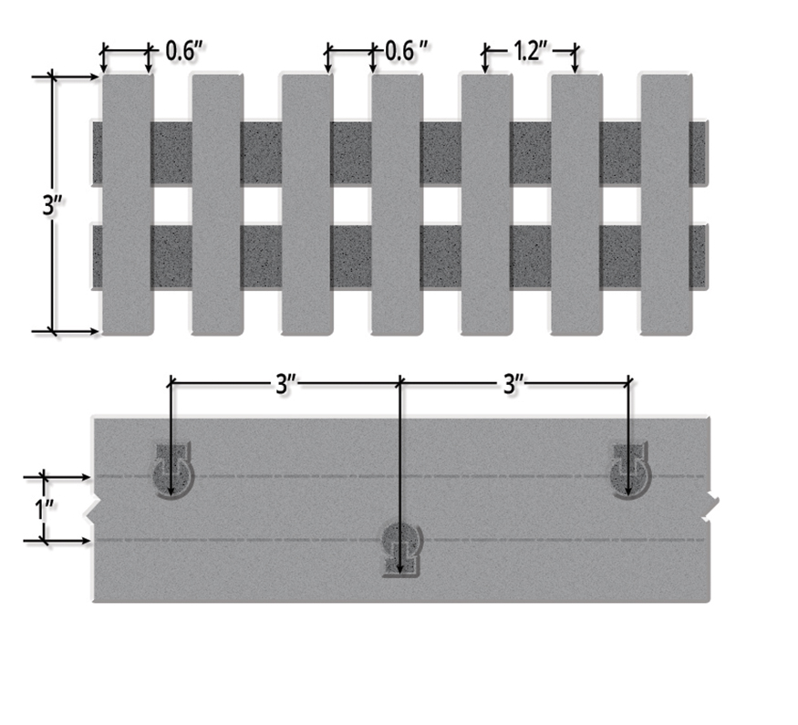 Three Inch Deep Fifty Percent Open Heavy Duty Pultruded FRP Grating