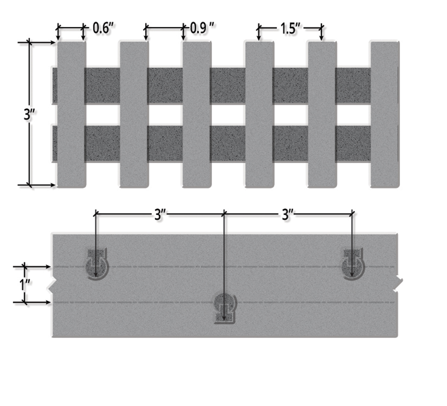 Three Inch Deep Sixty Percent Open Heavy Duty Pultruded FRP Grating