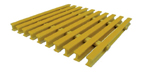 One and One Quarter Inch Deep Fifty Percent Open Yellow I Bar Industrial Pultruded FRP Grating