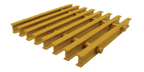 One and One Half Inch Deep Sixty Percent Open Yellow I Bar Industrial Pultruded FRP Grating
