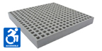 One and One Half Inch Deep by Three Quarter Inch Gray Mini Mesh Molded FRP Grating