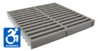 One and One Half Inch Deep By One Inch by Six Inch Gray Rectangular Mesh Molded FRP Grating