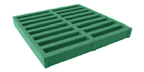 One and One Half Inch Deep By One and One Half Inch by Six Inch Green Rectangular Mesh Molded FRP Grating