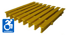 One and One Half Inch Deep Thirty Three Percent Open T Bar Pedestrian Pultruded FRP Grating