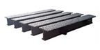 One and One Half Inch Deep Thirty Five Percent Open T Bar Pedestrian Pultruded FRP Grating