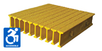Two Inch Deep Seventeen Percent Open Yellow T Bar Industrial Pultruded FRP Grating
