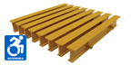 Two Inch Deep Thirty Three Percent Open Yellow T Bar Industrial Pultruded FRP Grating