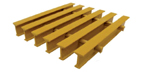 Two Inch Deep Fifty Percent Open Yellow T Bar Industrial Pultruded FRP Grating